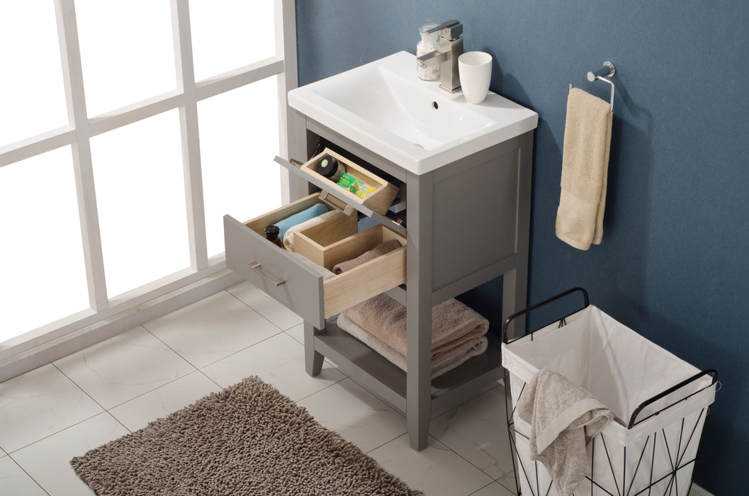 Cara 20" Single Sink Vanity with Porcelain Top-Frovial