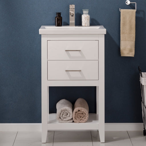 Cara 20" Single Sink Vanity with Porcelain Top-Frovial