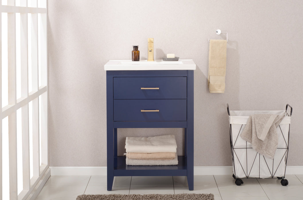 Cara 24" Single Sink Vanity with Porcelain Top-Frovial