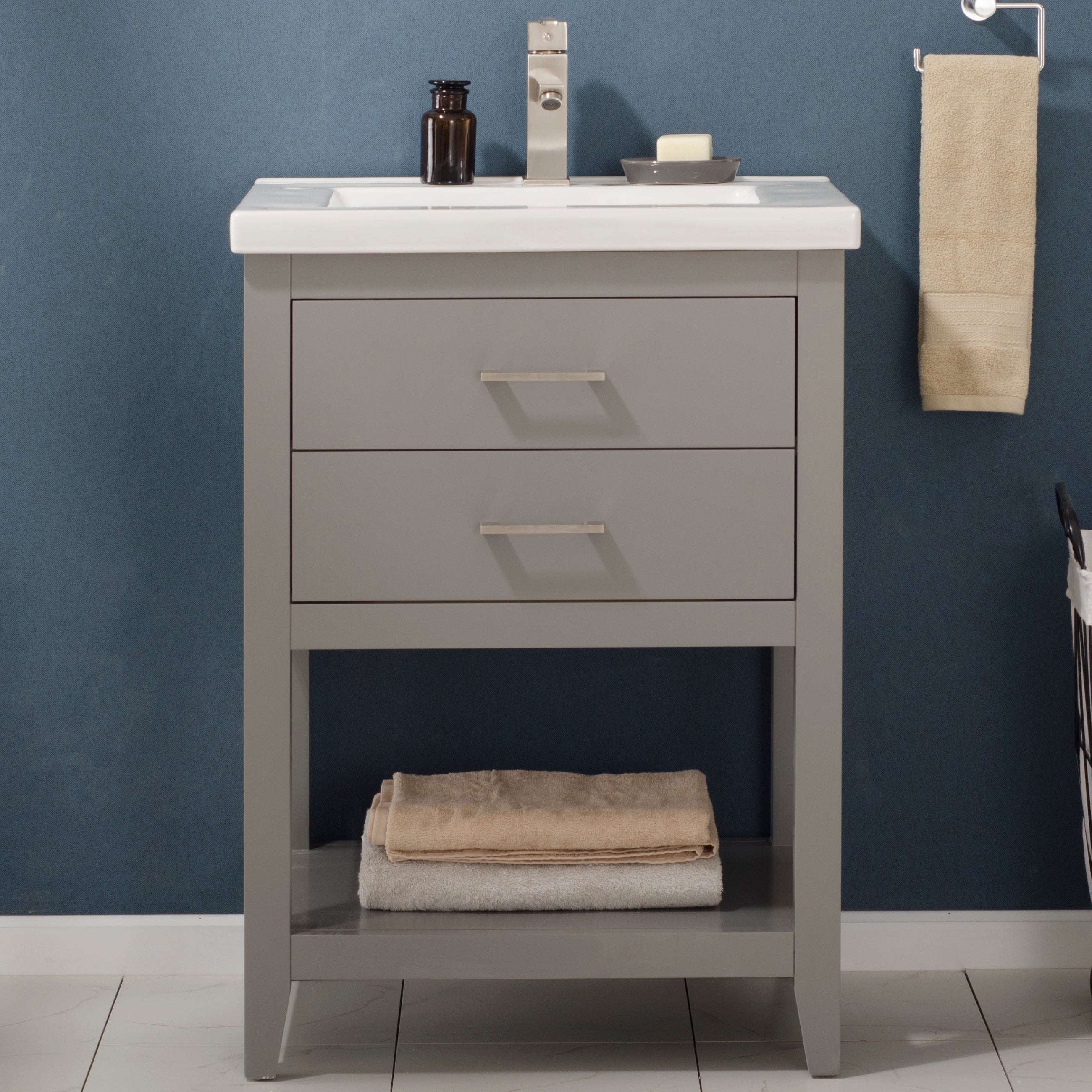 Cara 24" Single Sink Vanity with Porcelain Top-Frovial