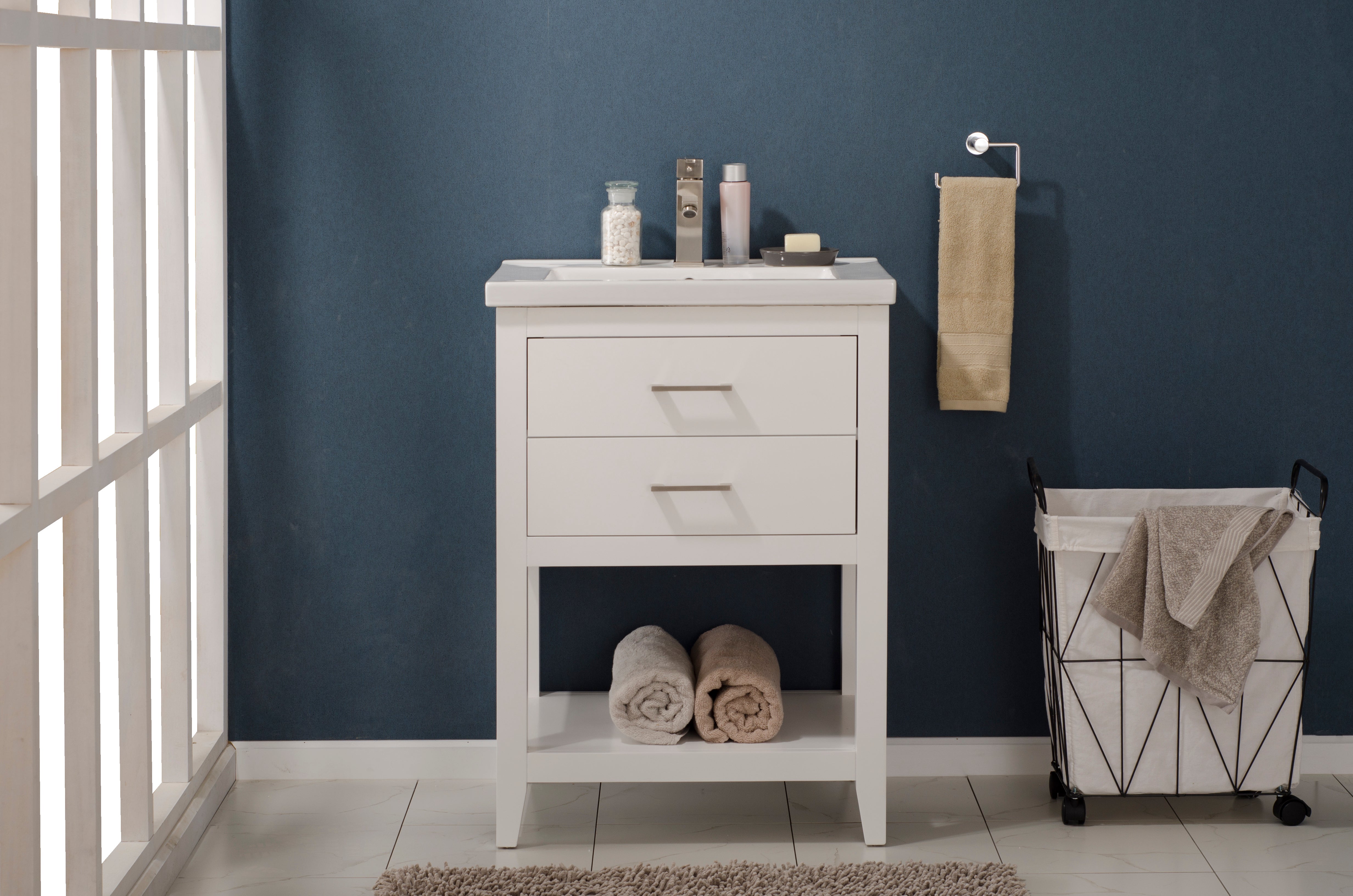 Cara 24" Single Sink Vanity with Porcelain Top-Frovial