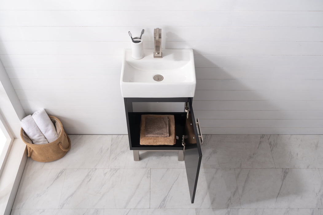 Stella 16.5" Single Sink Vanity with Porcelain Top-Frovial