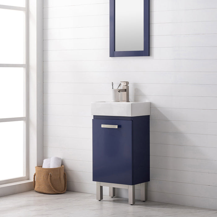 Stella 16.5" Single Sink Vanity with Porcelain Top-Frovial