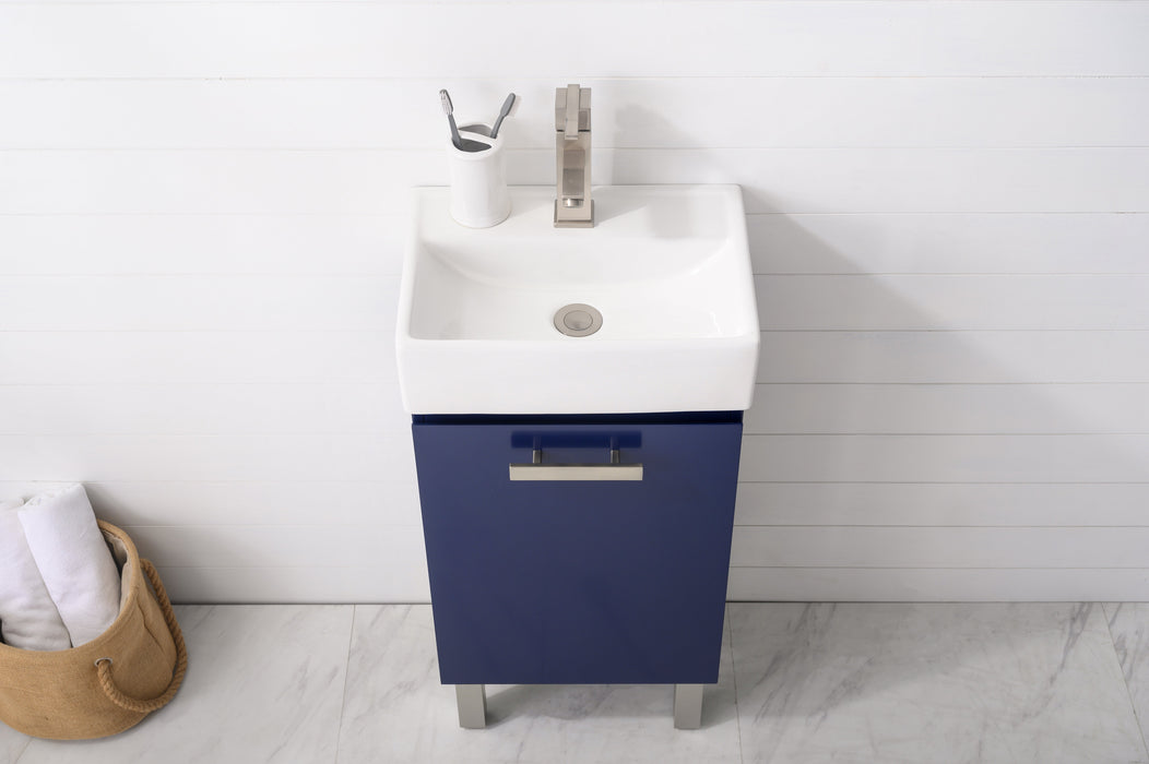 Stella 16.5" Single Sink Vanity with Porcelain Top-Frovial