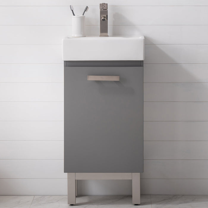 Stella 16.5" Single Sink Vanity with Porcelain Top-Frovial