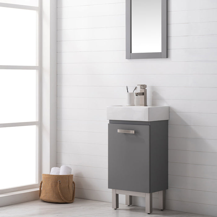 Stella 16.5" Single Sink Vanity with Porcelain Top-Frovial