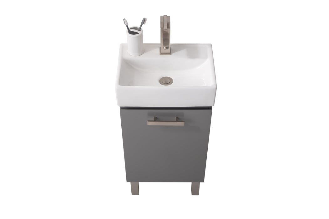 Stella 16.5" Single Sink Vanity with Porcelain Top-Frovial