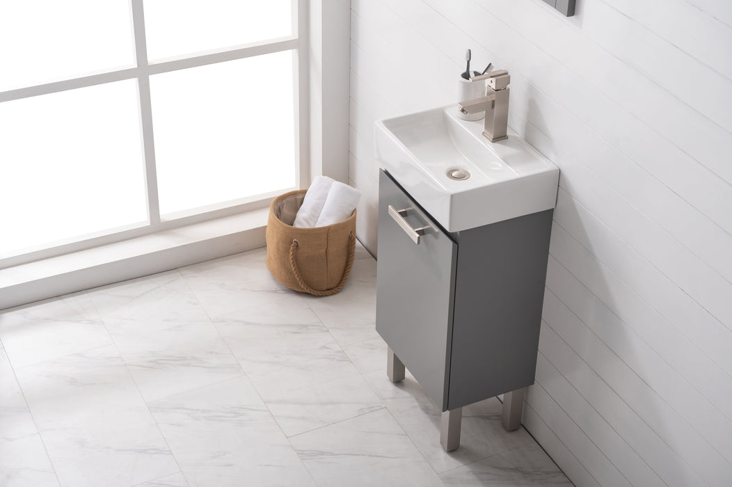 Stella 16.5" Single Sink Vanity with Porcelain Top-Frovial