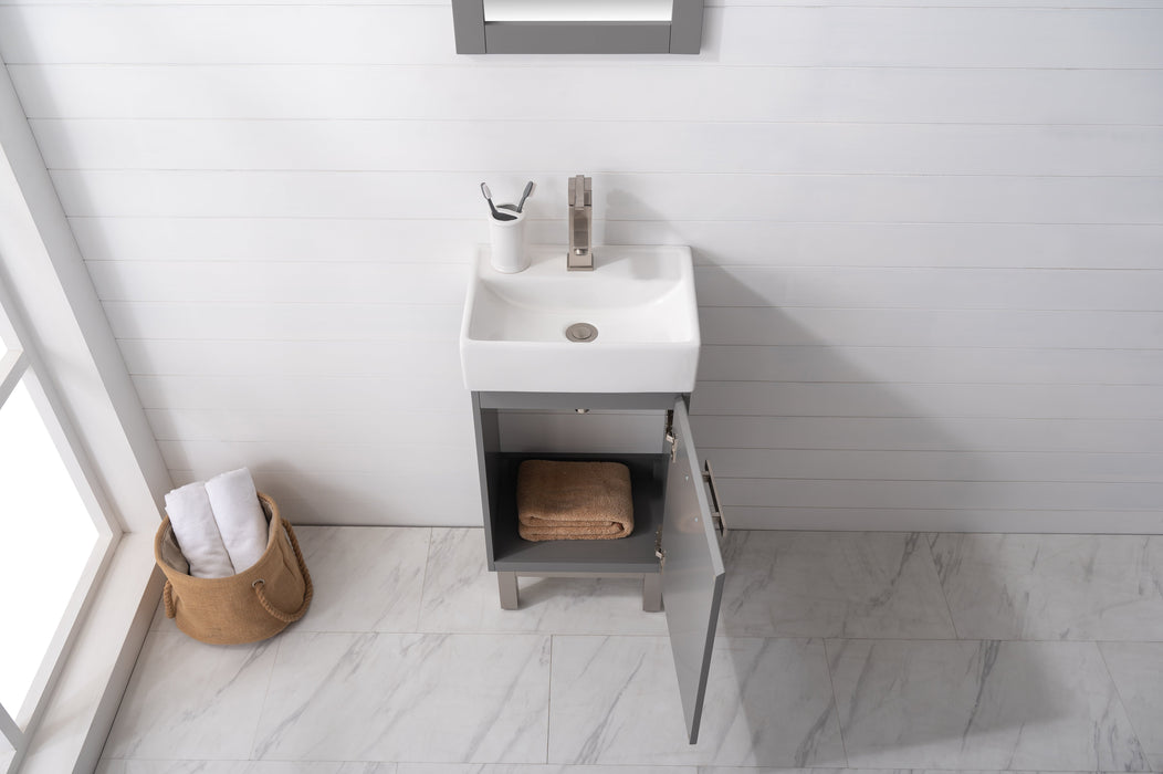 Stella 16.5" Single Sink Vanity with Porcelain Top-Frovial
