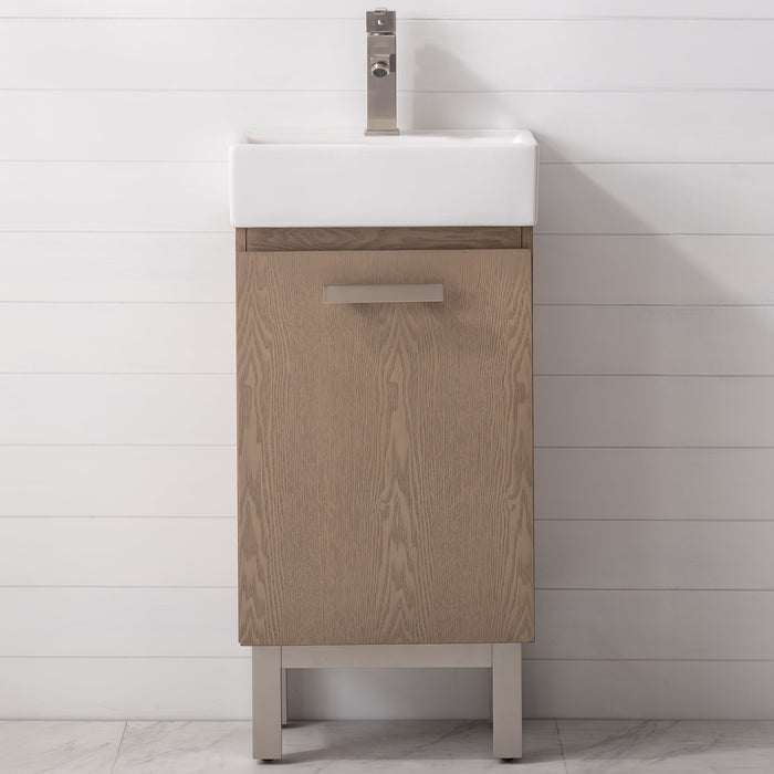 Stella 16.5" Single Sink Vanity with Porcelain Top-Frovial