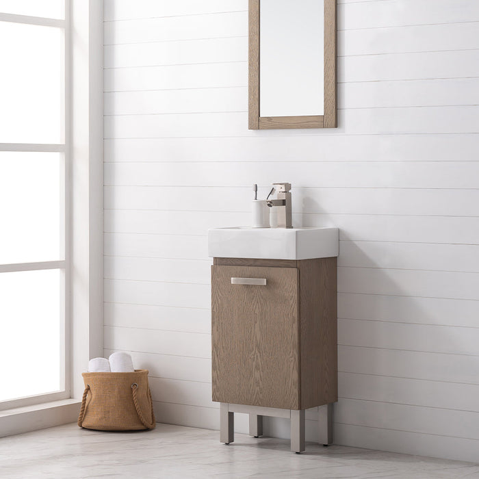 Stella 16.5" Single Sink Vanity with Porcelain Top-Frovial