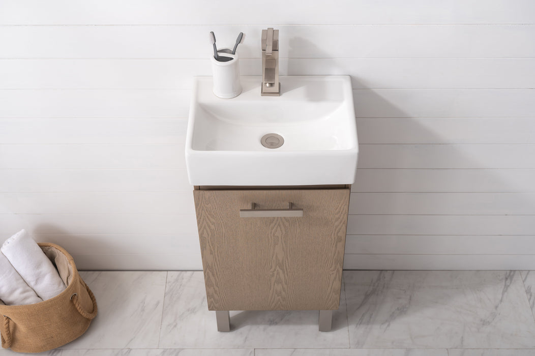 Stella 16.5" Single Sink Vanity with Porcelain Top-Frovial