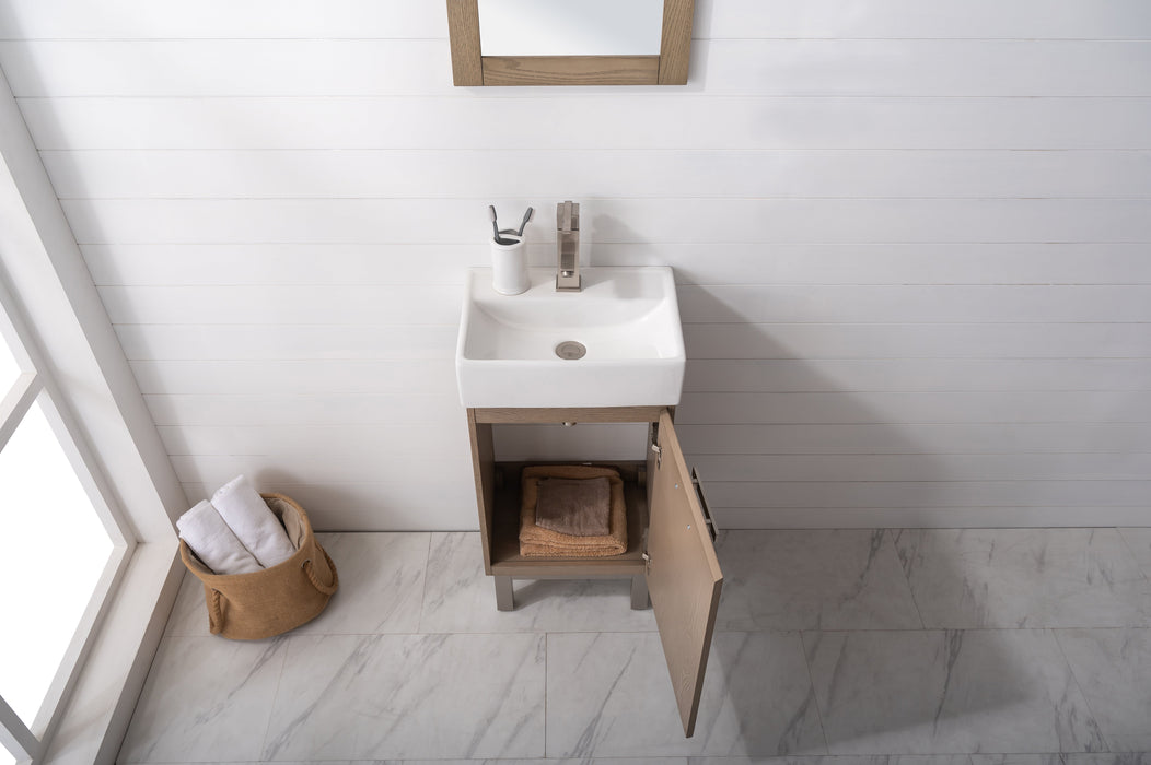 Stella 16.5" Single Sink Vanity with Porcelain Top-Frovial