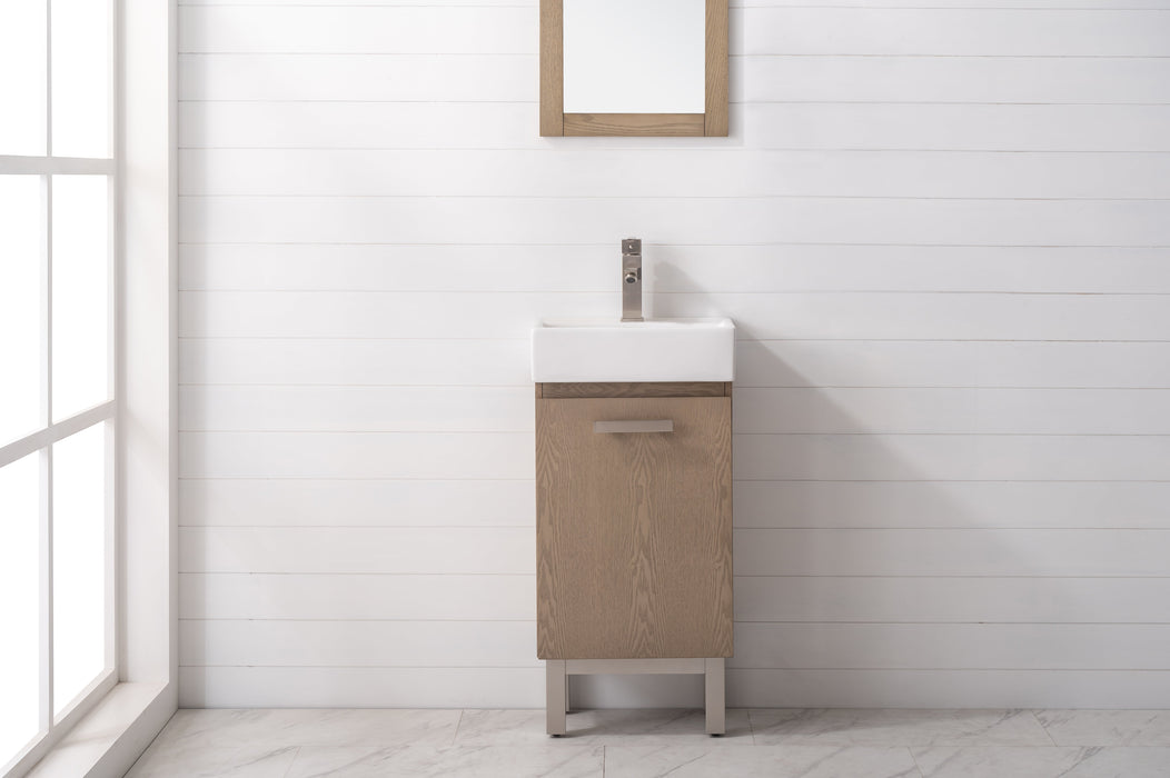 Stella 16.5" Single Sink Vanity with Porcelain Top-Frovial