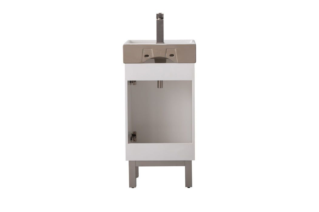 Stella 16.5" Single Sink Vanity with Porcelain Top-Frovial