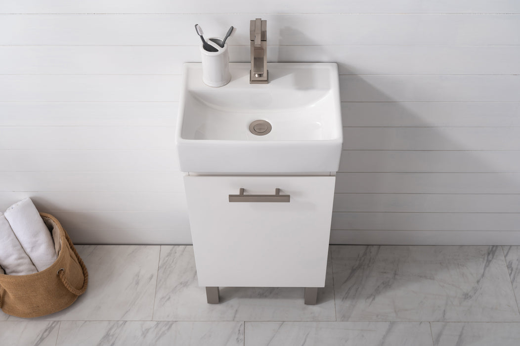 Stella 16.5" Single Sink Vanity with Porcelain Top-Frovial
