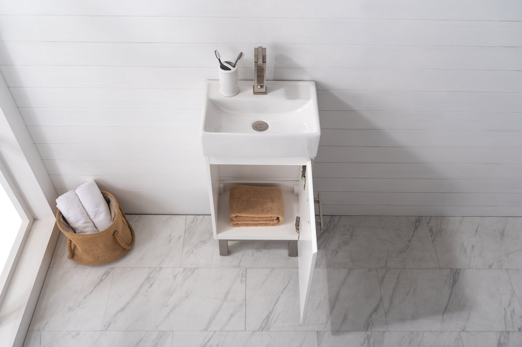 Stella 16.5" Single Sink Vanity with Porcelain Top-Frovial