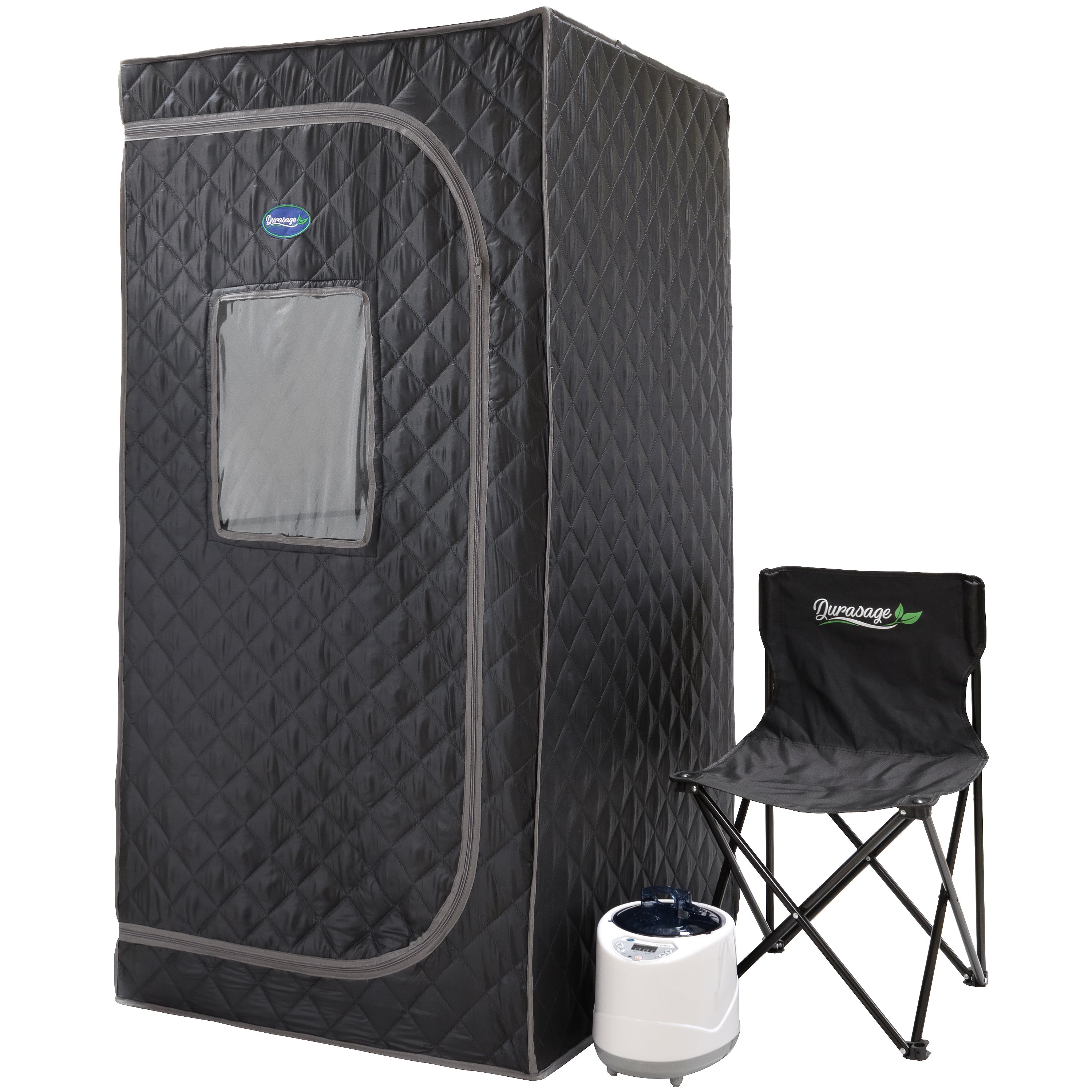 Durasage Portable Full Body Steam Sauna for at Home | 1200W 2.6L Steam Generator Including Remote Control | Portable Chair (1-Person)-Frovial