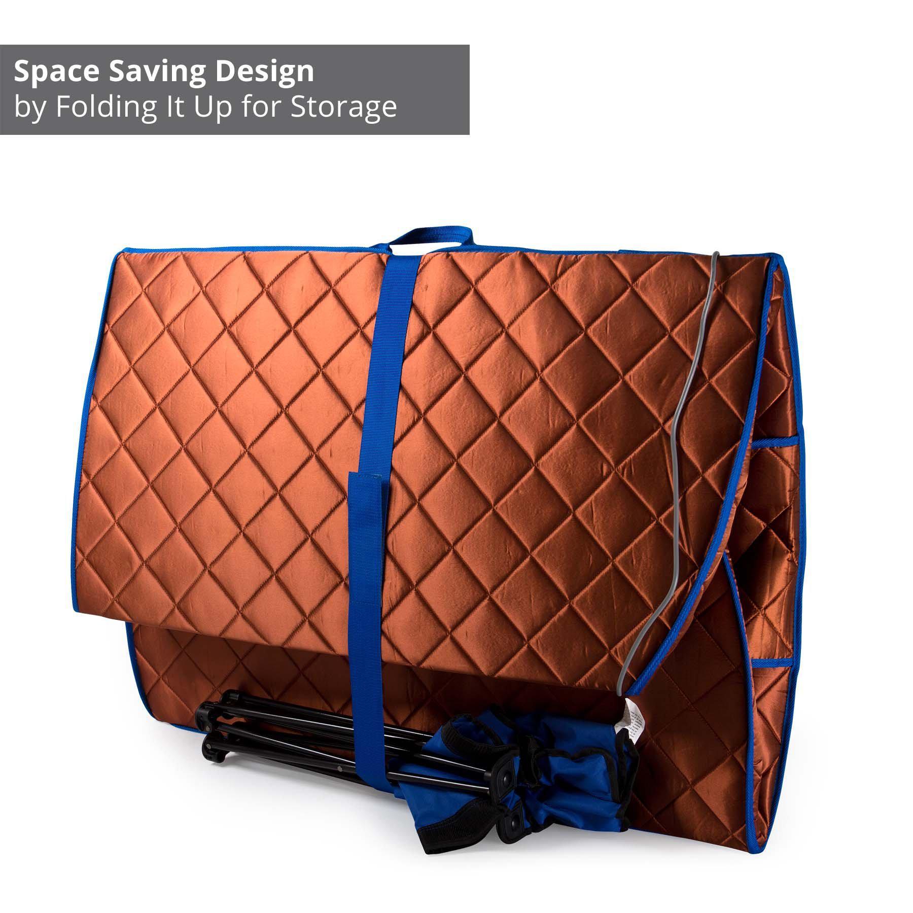 Large Portable Low EMF Negative Ion Indoor Sauna with Chair and Heated Footpad Included - Copper-Frovial