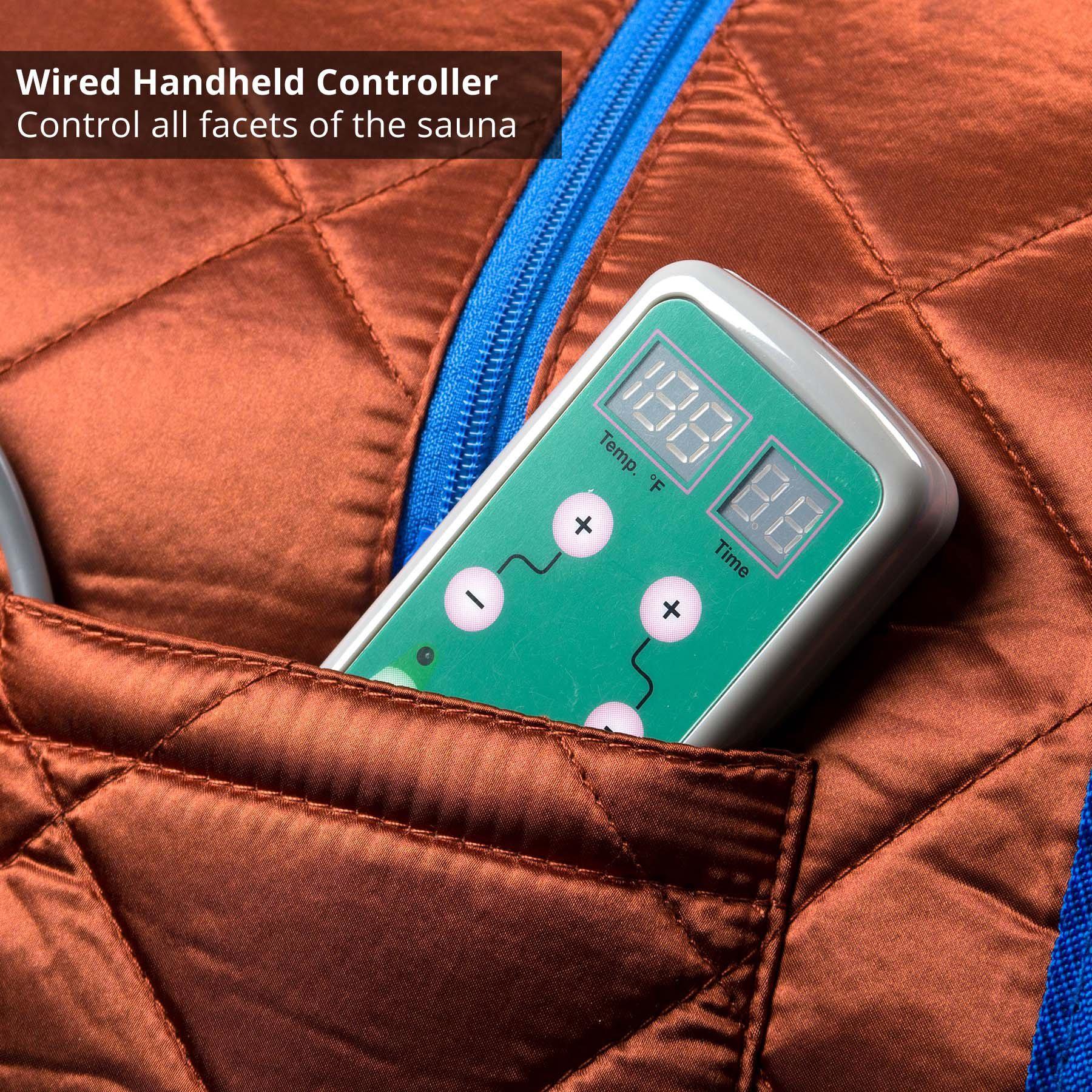 Large Portable Low EMF Negative Ion Indoor Sauna with Chair and Heated Footpad Included - Copper-Frovial