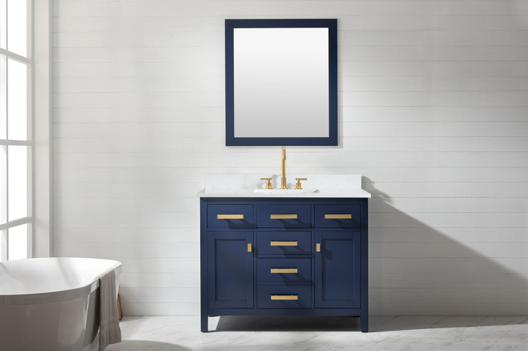Valentino 42" Single Sink Vanity with White Quartz Top-Frovial