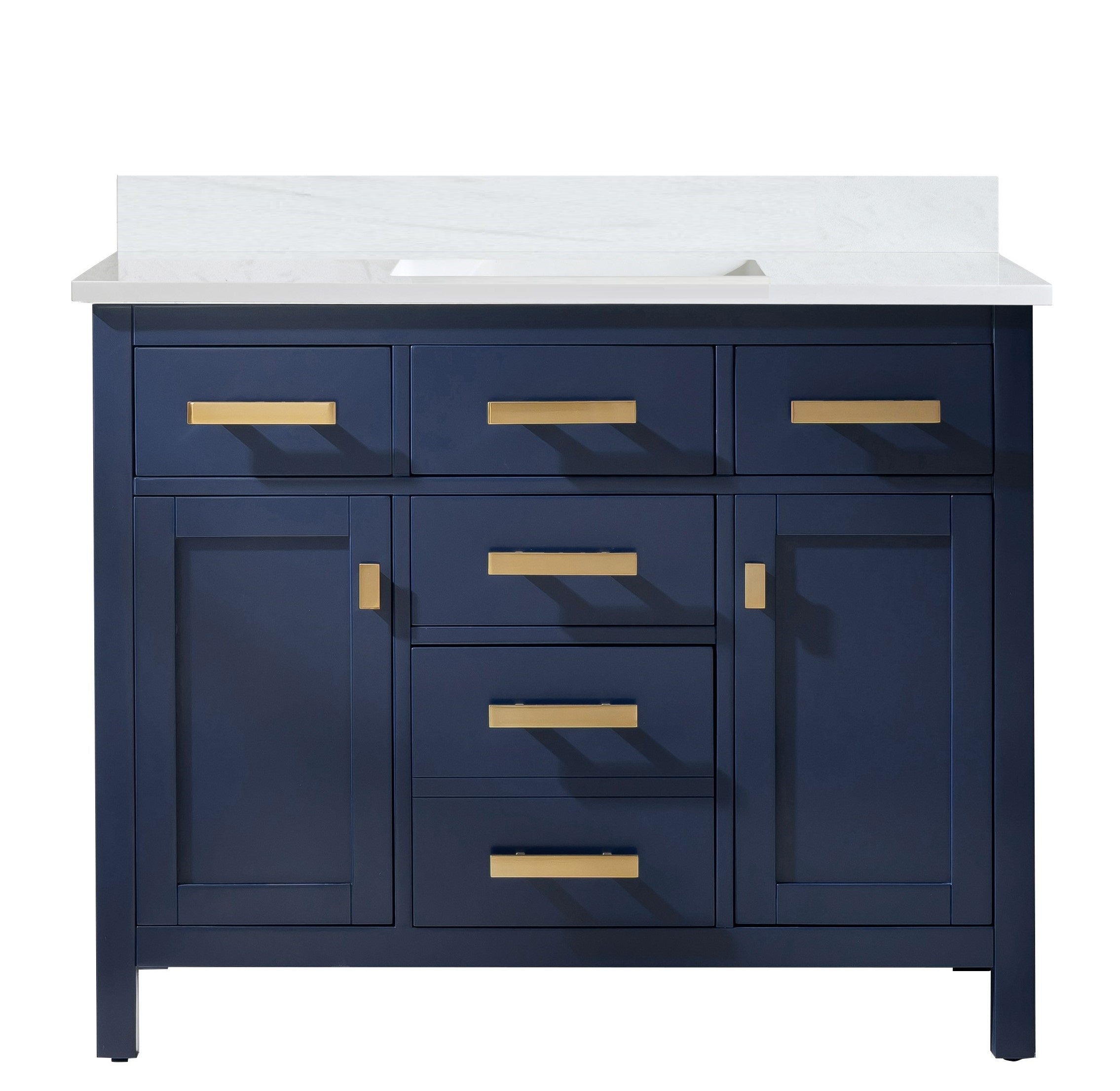 Valentino 42" Single Sink Vanity with White Quartz Top-Frovial