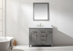 Valentino 42" Single Sink Vanity with White Quartz Top-Frovial