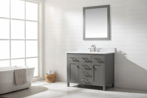 Valentino 42" Single Sink Vanity with White Quartz Top-Frovial