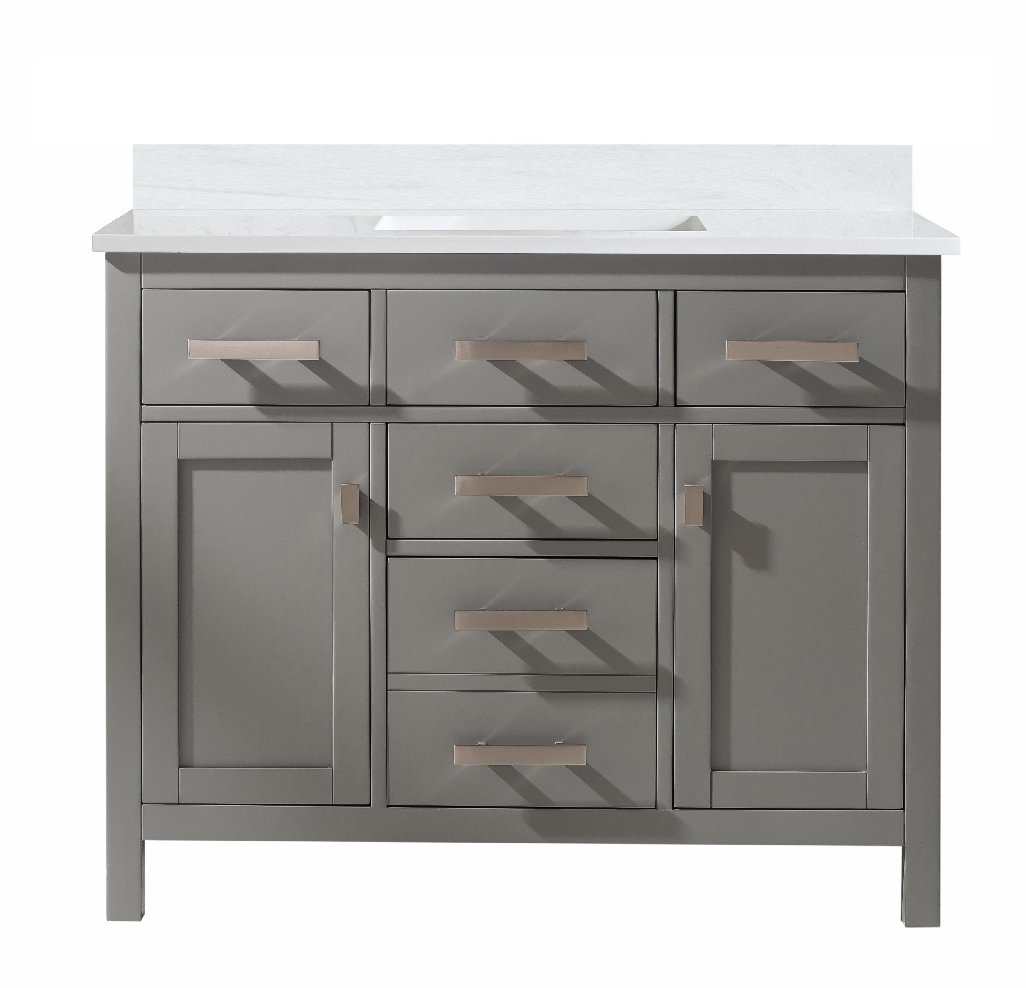 Valentino 42" Single Sink Vanity with White Quartz Top-Frovial