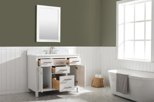 Valentino 42" Single Sink Vanity with White Quartz Top-Frovial