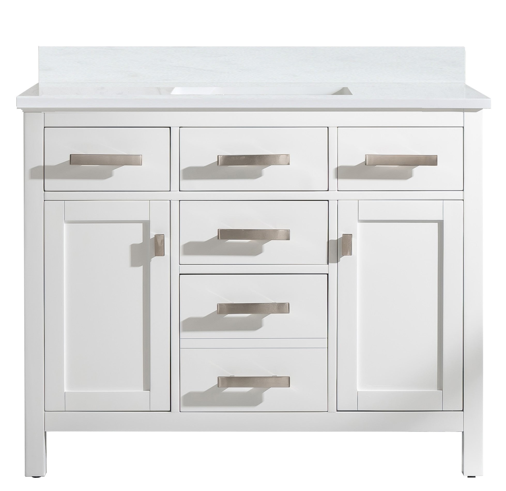 Valentino 42" Single Sink Vanity with White Quartz Top-Frovial