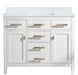 Valentino 42" Single Sink Vanity with White Quartz Top-Frovial