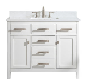 Valentino 42" Single Sink Vanity with White Quartz Top-Frovial