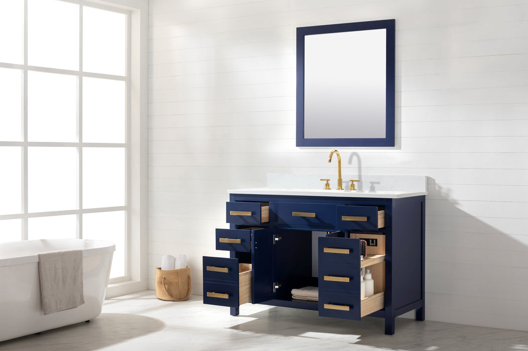 Valentino 48" Single Sink Vanity with White Quartz Top-Frovial