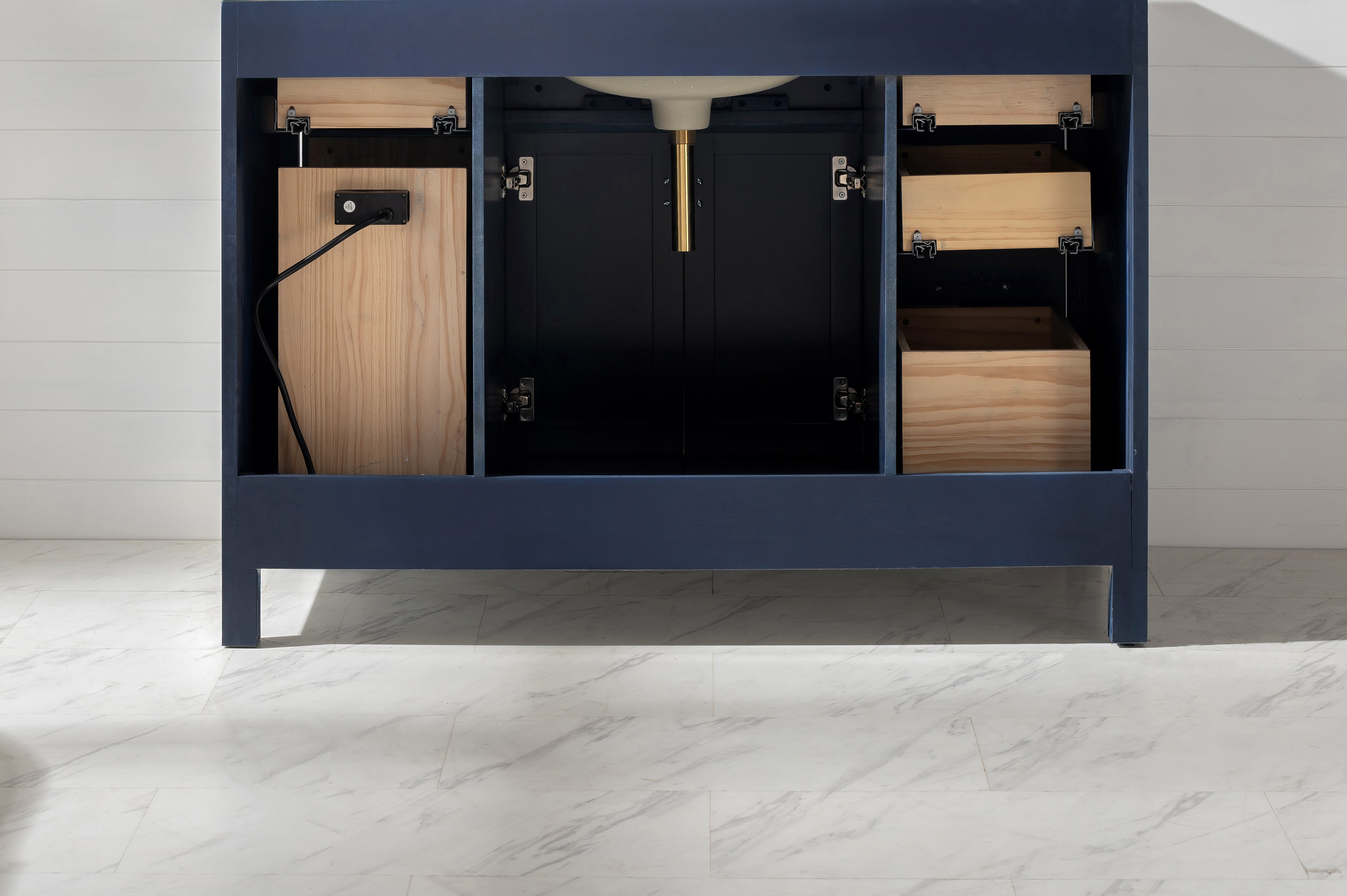 Valentino 48" Single Sink Vanity with White Quartz Top-Frovial