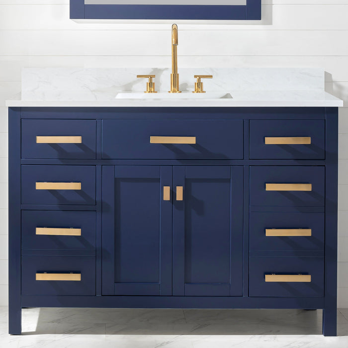 Valentino 48" Single Sink Vanity with White Quartz Top-Frovial