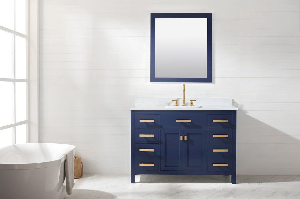 Valentino 48" Single Sink Vanity with White Quartz Top-Frovial