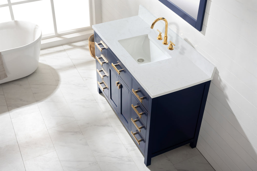Valentino 48" Single Sink Vanity with White Quartz Top-Frovial