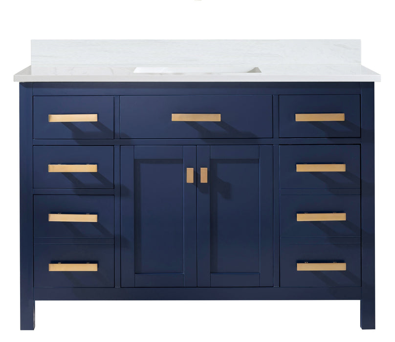 Valentino 48" Single Sink Vanity with White Quartz Top-Frovial