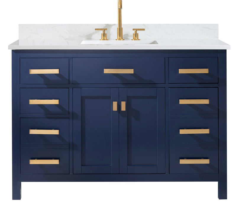 Valentino 48" Single Sink Vanity with White Quartz Top-Frovial