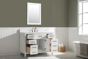 Valentino 48" Single Sink Vanity with White Quartz Top-Frovial