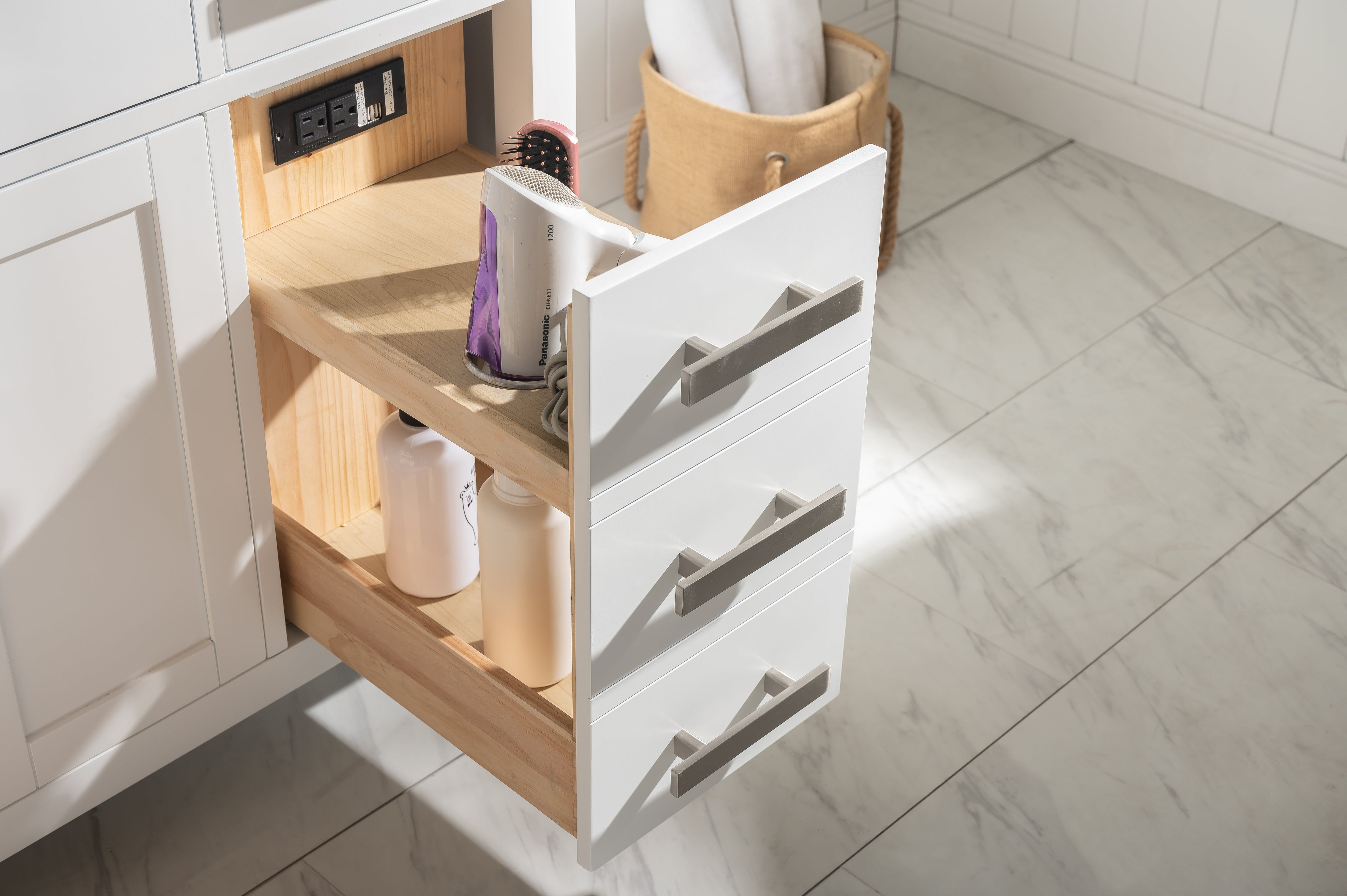 Valentino 48" Single Sink Vanity with White Quartz Top-Frovial