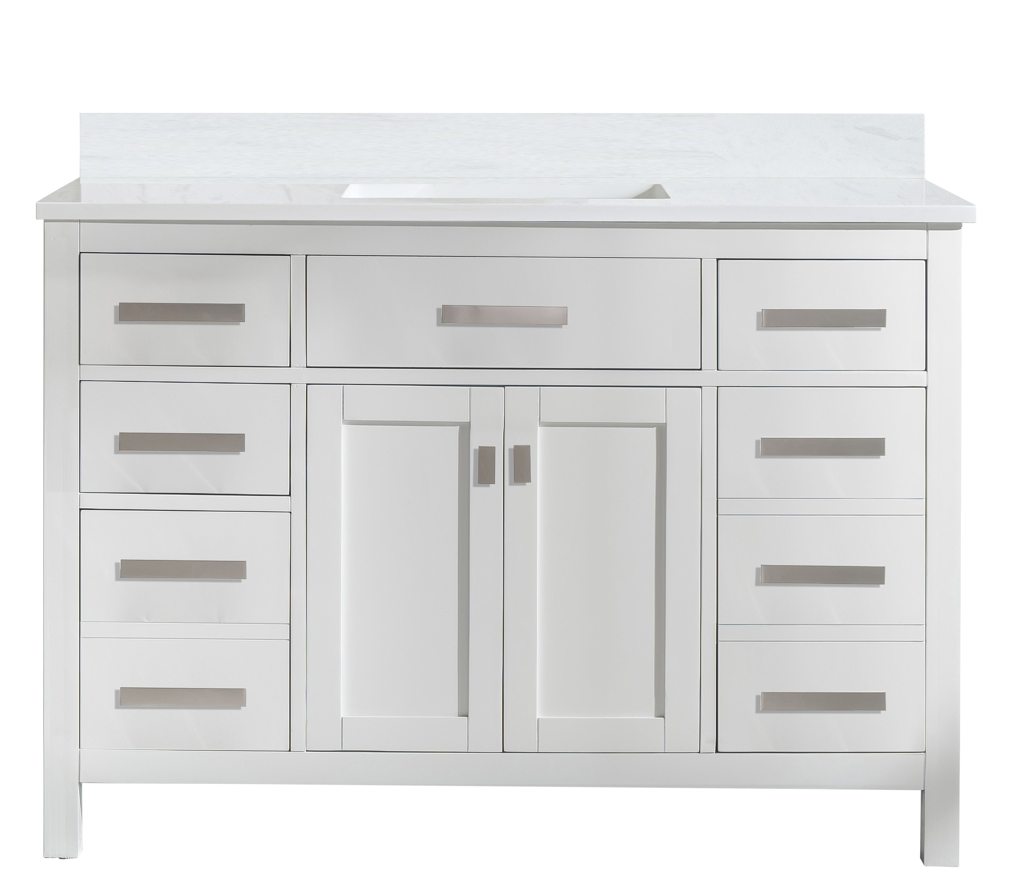 Valentino 48" Single Sink Vanity with White Quartz Top-Frovial