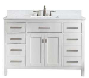 Valentino 48" Single Sink Vanity with White Quartz Top-Frovial