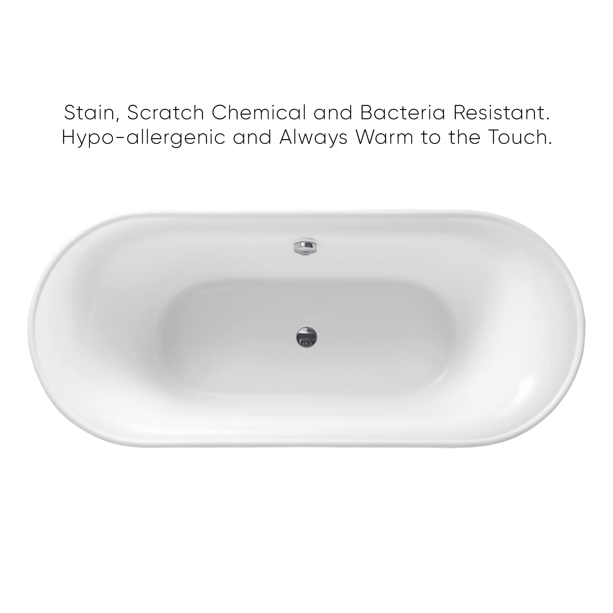 Oval Double Ended Freestanding Lucite Acrylic Bathtub-Frovial
