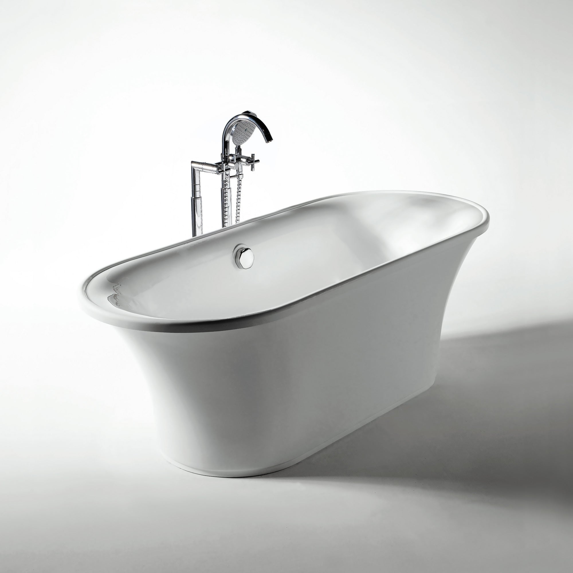 Oval Double Ended Freestanding Lucite Acrylic Bathtub-Frovial