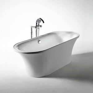 Oval Double Ended Freestanding Lucite Acrylic Bathtub-Frovial