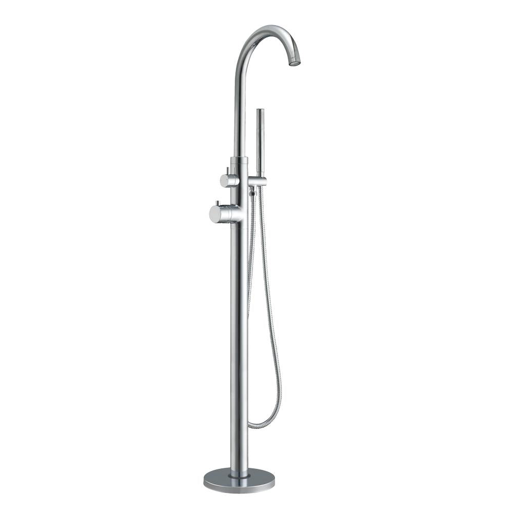Freestanding 41" Single Lever Tub Filler with Integrated Diverter Valve and Hand Held Shower Spray-Frovial