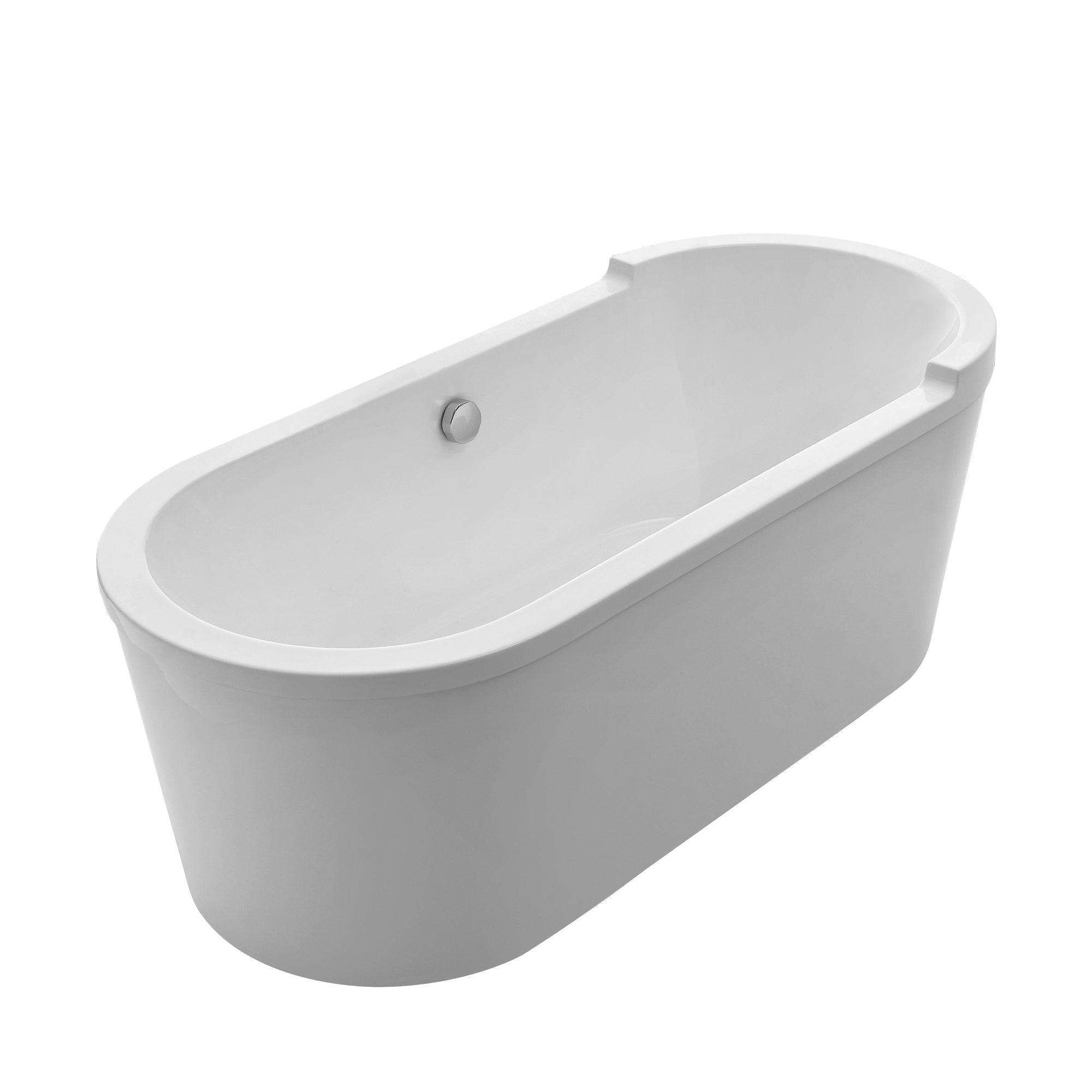Oval Double Ended Single Sided Armrest Freestanding Lucite Acrylic Bathtub-Frovial