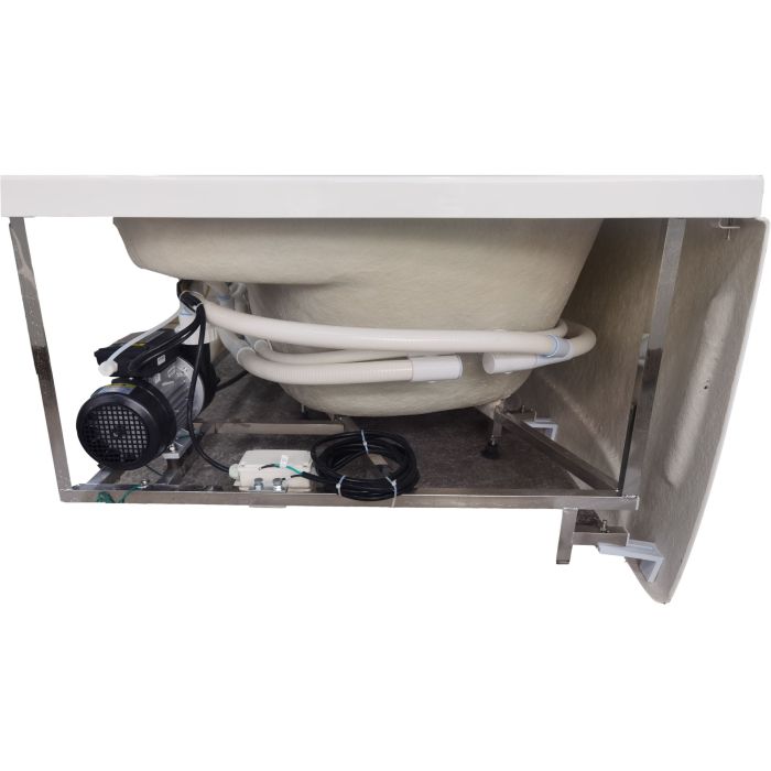 EAGO Single Person Corner White Acrylic Whirlpool BathTub-Frovial